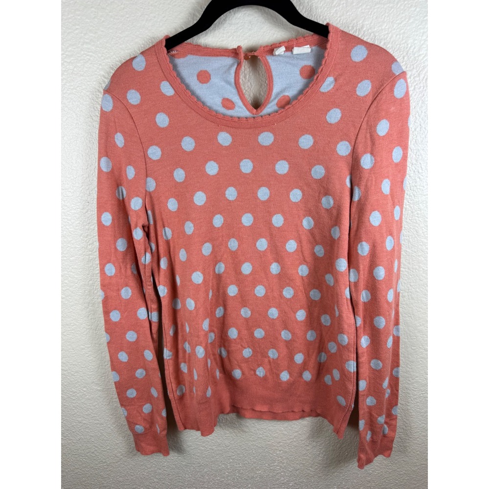 Moth Anthropologie Polka Dot Sweater Womens M Cotton Silk Preppy Indie Soft Girl